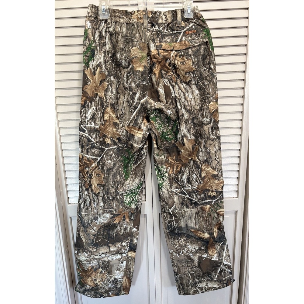 Rustic Ridge Hunting Rain Pants Size M Real‎ Tree Mid Rise Elastic Waist Zip Leg - Picture 4 of 10